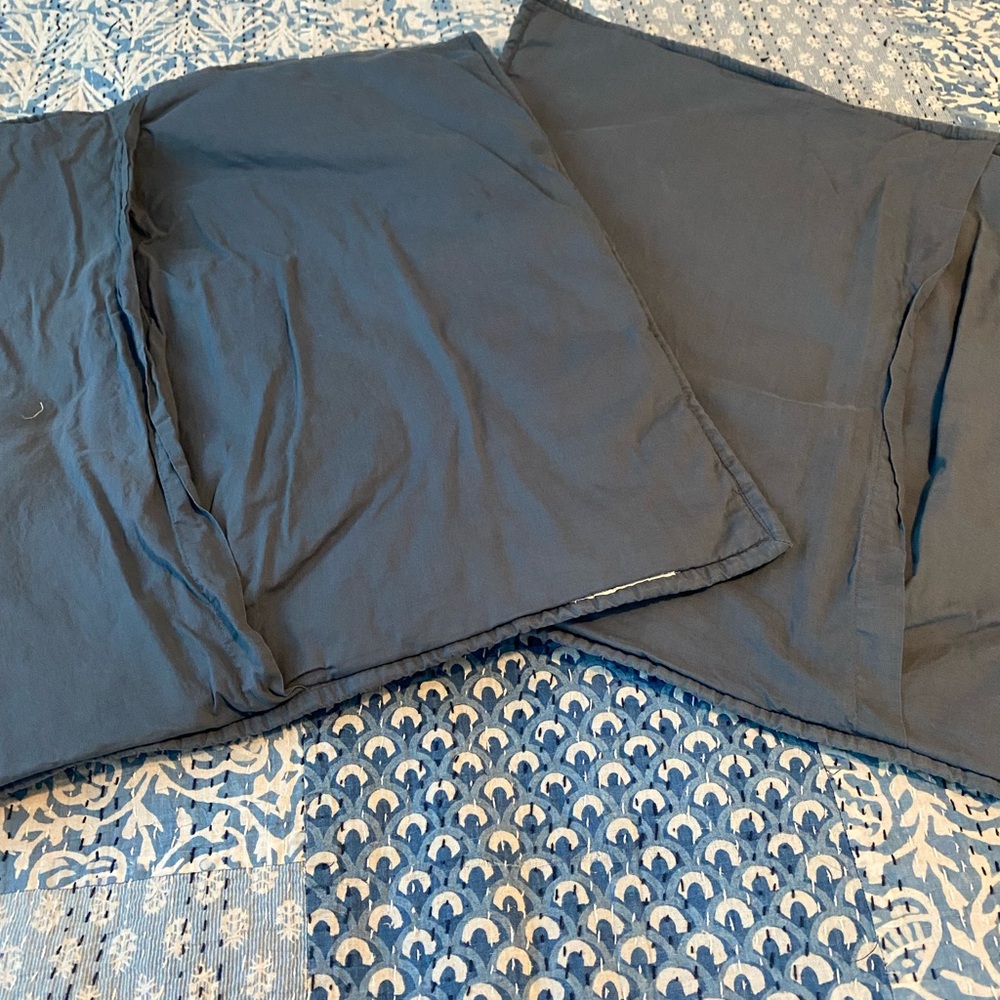 Pottery Barn Indigo Quilted Pillow Shams - Picture 4 of 7
